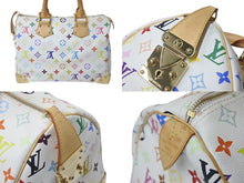 画像をギャラリービューアに読み込む, LOUIS VUITTON ルイヴィトン スピーディ30 ハンドバッグ M92643 モノグラム マルチカラー 村上隆 ホワイト 美品 中古 4c073124