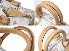 画像をギャラリービューアに読み込む, LOUIS VUITTON ルイヴィトン スピーディ30 ハンドバッグ M92643 モノグラム マルチカラー 村上隆 ホワイト 美品 中古 4c073124