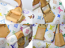 画像をギャラリービューアに読み込む, LOUIS VUITTON ルイヴィトン スピーディ30 ハンドバッグ M92643 モノグラム マルチカラー 村上隆 ホワイト 美品 中古 4c073124