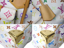 画像をギャラリービューアに読み込む, LOUIS VUITTON ルイヴィトン スピーディ30 ハンドバッグ M92643 モノグラム マルチカラー 村上隆 ホワイト 美品 中古 4c073124