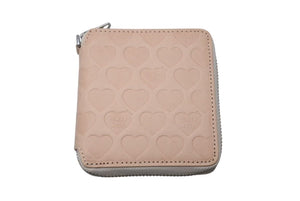 New and unused HUMAN MADE LEATHER ZIP WALLET Bifold Wallet HM28GD054 Leather Cotton Beige Silver Used 4c073131