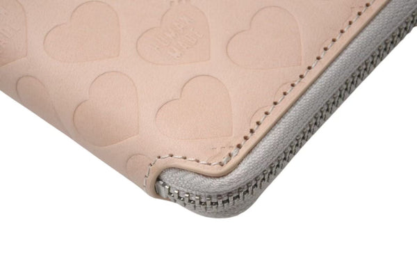 New and unused HUMAN MADE LEATHER ZIP WALLET Bifold Wallet HM28GD054 Leather Cotton Beige Silver Used 4c073131