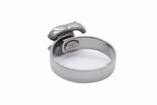 Load image into Gallery viewer, CHANEL シャネル ココマーク リング 指輪 重量約4g 09P刻印 サイズ10号 ラインストーン メタル シルバー ブラック 美品 中古 4c073137