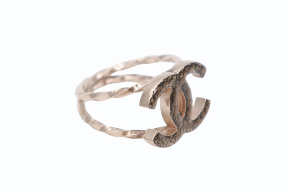 CHANEL Coco Mark Ring 10C Engraved Size 12.5 3.6g Gold Good Condition Used 4c073166