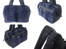 Load image into Gallery viewer, 極美品 CHANEL シャネル コココクーン トートバッグ 14番台 ココマーク キルティング レザー ファー ネイビー シルバー金具 中古 4c073180