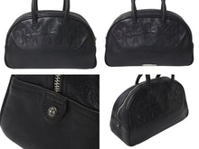 画像をギャラリービューアに読み込む, CHROME HEARTS クロムハーツ ジムバッグ ハンドバッグ スモール セメタリークロスパッチ レザー シルバー925 ブラック 美品 中古 4c073181