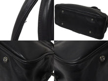 画像をギャラリービューアに読み込む, CHROME HEARTS クロムハーツ ジムバッグ ハンドバッグ スモール セメタリークロスパッチ レザー シルバー925 ブラック 美品 中古 4c073181