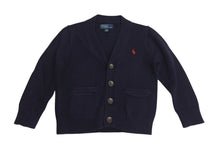 Load image into Gallery viewer, POLO RALPH LAUREN ポロ ラルフローレン カーディガン キッズ コットン ネイビー 4/4T 56/110cm 美品 中古 4c073189