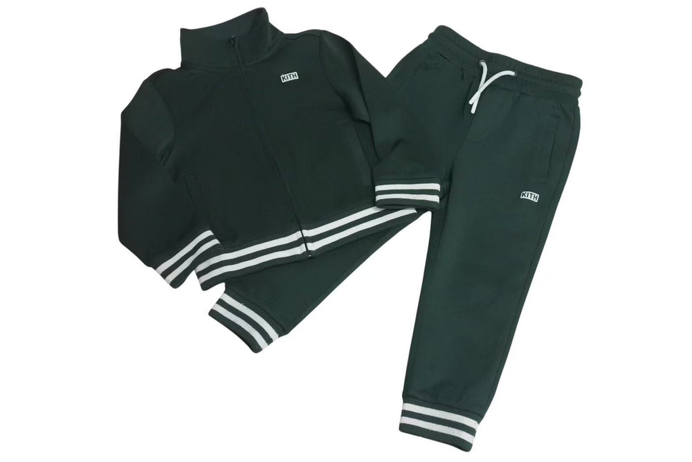 KITH Setup Kids Sweatshirt Logo Embroidery Polyester Polyurethane Green White Good Condition Used 4c073190