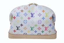 画像をギャラリービューアに読み込む, 新品未使用 LOUIS VUITTON × TM ルイヴィトン ポシェット コスメティック GM クラッチバッグ 村上隆 M13743 新作 現行 ホワイト マルチカラー PVC ヌメ革 ゴールド金具 中古 4c073192