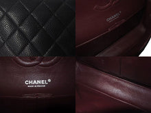 Load image into Gallery viewer, CHANEL シャネル ショルダーバッグ マトラッセ25 キャビアスキン ダブルフラップ ダブルチェーン ブラック シルバー金具 15番台 A01112 美品 中古 4c073193