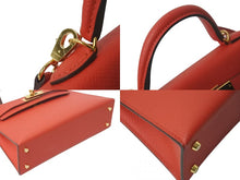 Load image into Gallery viewer, HERMES エルメス ミニケリー2 ヴォーエプソン ローズジャイプール ゴールド金具 外縫い 2WAY ショルダーバッグ X刻印 美品 中古 4c073195