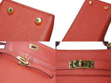Load image into Gallery viewer, HERMES エルメス ミニケリー2 ヴォーエプソン ローズジャイプール ゴールド金具 外縫い 2WAY ショルダーバッグ X刻印 美品 中古 4c073195