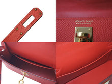 Load image into Gallery viewer, HERMES エルメス ミニケリー2 ヴォーエプソン ローズジャイプール ゴールド金具 外縫い 2WAY ショルダーバッグ X刻印 美品 中古 4c073195