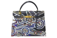 Load image into Gallery viewer, HERMES エルメス ケリー32 旧型 外縫い ボックスカーフ ブラック ゴールド金具 カスタム 美品 中古 4c073208