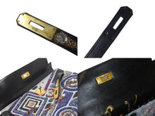 Load image into Gallery viewer, HERMES エルメス ケリー32 旧型 外縫い ボックスカーフ ブラック ゴールド金具 カスタム 美品 中古 4c073208