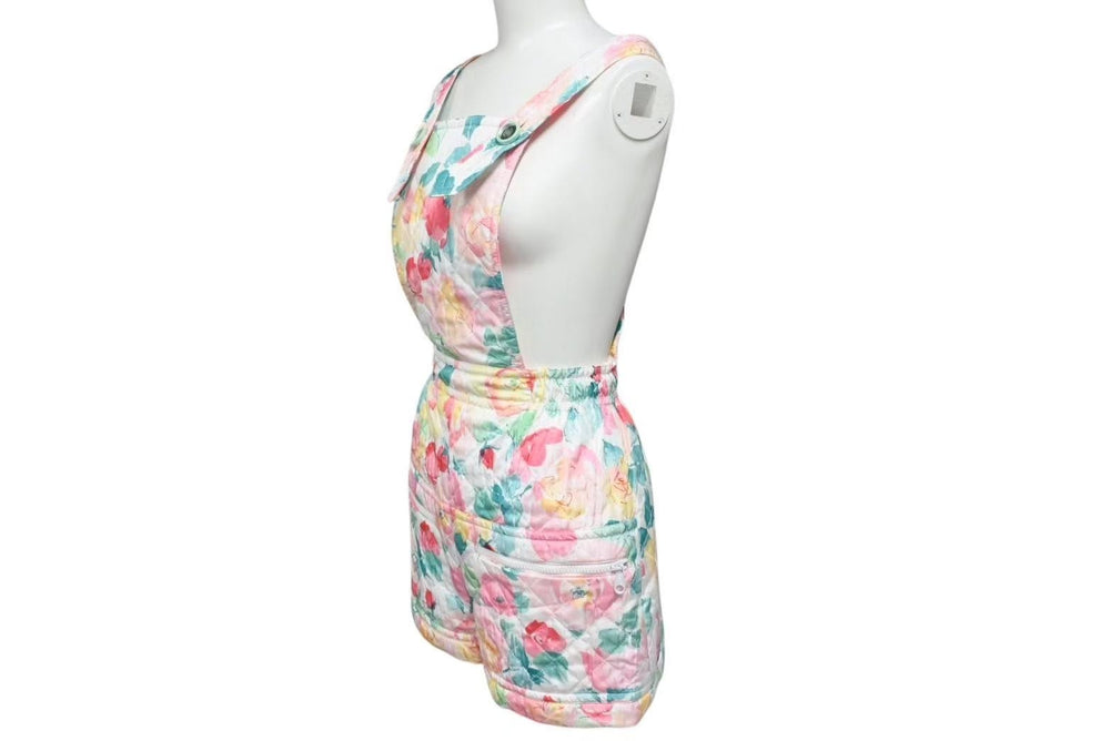 CHANEL シャネル Floral Pattern Overalls 花柄 サロペット ココマーク サイズ 34 ポリエステル 美品 中古 4c073210