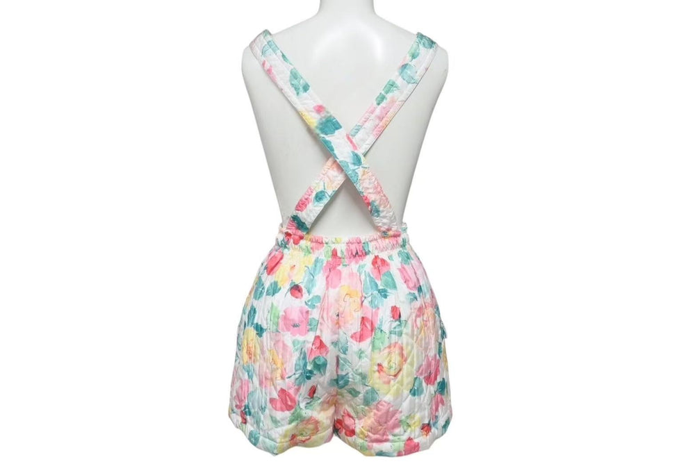 CHANEL シャネル Floral Pattern Overalls 花柄 サロペット ココマーク サイズ 34 ポリエステル 美品 中古 4c073210