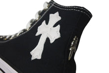 画像をギャラリービューアに読み込む, 新品未使用 CHROME HEARTS クロムハーツ コンバース キッズ サイズ21.5cm ブラック CH クロスパッチ 中古 4c073220