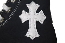 画像をギャラリービューアに読み込む, 新品未使用 CHROME HEARTS クロムハーツ コンバース キッズ サイズ21.5cm ブラック CH クロスパッチ 中古 4c073220