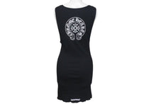 画像をギャラリービューアに読み込む, 新品未使用 CHROME HEARTS クロムハーツ タンクトップ ホースシュー ノースリーブ サイズL ブラック CH クロス コットン 中古 4c073221