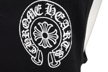 画像をギャラリービューアに読み込む, 新品未使用 CHROME HEARTS クロムハーツ タンクトップ ホースシュー ノースリーブ サイズL ブラック CH クロス コットン 中古 4c073221