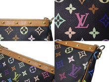 画像をギャラリービューアに読み込む, LOUIS VUITTON ルイヴィトン ポシェット アクセソワール アクセサリーポーチ M92648 モノグラムマルチ 村上隆 ブラック 美品 中古 4c073223