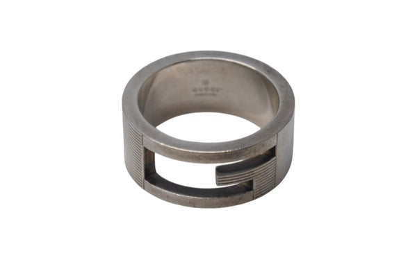GUCCI Gucci Ring BRANTED Cutout G Ring 7g No. 9 Silver 925 Used 4c073241