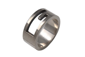 GUCCI Gucci Ring BRANTED Cutout G Ring 7g No. 9 Silver 925 Used 4c073241