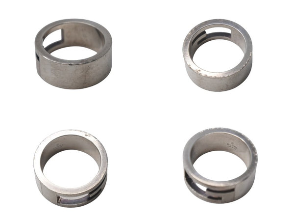 GUCCI Gucci Ring BRANTED Cutout G Ring 7g No. 9 Silver 925 Used 4c073241