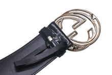 Load image into Gallery viewer, GUCCI グッチ ベルト GGバックル ヴィンテージ 036 1046 0979 レザー エナメル ブラック シルバー金具 サイズ80/32 良品 中古 4c073242