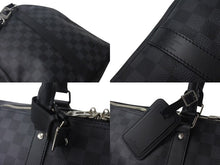 画像をギャラリービューアに読み込む, 新品同様 LOUIS VUITTON ルイヴィトン キーポル バンドリエール55 ボストンバッグ N41413 ダミエグラフィット ブラック 中古 4c073245