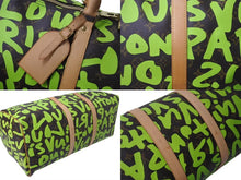 画像をギャラリービューアに読み込む, LOUIS VUITTON ルイヴィトン モノグラム グラフティ キーポル50 ボストンバッグ グリーン M93700 美品 中古 4c073258