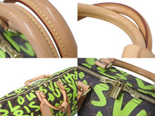 画像をギャラリービューアに読み込む, LOUIS VUITTON ルイヴィトン モノグラム グラフティ キーポル50 ボストンバッグ グリーン M93700 美品 中古 4c073258