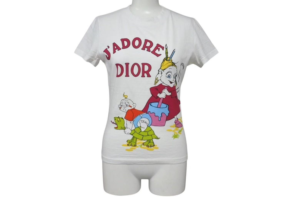 Very good condition Christian Dior Christian Dior 02SS SUMMER HOLIDAY short sleeve T-shirt 2A12155029 Size 38 Galliano period White Used 4c073264