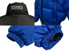 Load image into Gallery viewer, 新品未使用品 VETEMENTS ヴェトモン Padded Jacket パデッドジャケット レディース サイズ S ブルー ブラック WA65JA132N 中古 4c073265