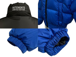 新品未使用品 VETEMENTS ヴェトモン Padded Jacket パデッドジャケット レディース サイズ S ブルー ブラック WA65JA132N 中古 4c073265