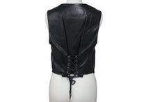 画像をギャラリービューアに読み込む, CHROME HEARTS クロムハーツ ハート レザーベスト サイズS ブラック シルバー925 レザー 美品 中古 4c073266