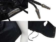 画像をギャラリービューアに読み込む, CHROME HEARTS クロムハーツ ハート レザーベスト サイズS ブラック シルバー925 レザー 美品 中古 4c073266