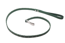 Load image into Gallery viewer, GOYARD ゴヤール リード ペット用品 ペットグッズ グリーン PVC レザー ヘリンボーン シルバー金具 美品 中古 4c073269