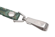 Load image into Gallery viewer, GOYARD ゴヤール リード ペット用品 ペットグッズ グリーン PVC レザー ヘリンボーン シルバー金具 美品 中古 4c073269