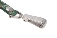 Load image into Gallery viewer, GOYARD ゴヤール リード ペット用品 ペットグッズ グリーン PVC レザー ヘリンボーン シルバー金具 美品 中古 4c073269
