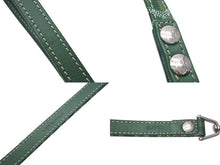 Load image into Gallery viewer, GOYARD ゴヤール リード ペット用品 ペットグッズ グリーン PVC レザー ヘリンボーン シルバー金具 美品 中古 4c073269