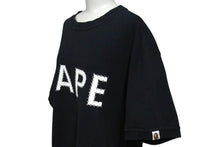 Load image into Gallery viewer, A BATHING APE アベイシングエイプ BAPE ベイプ LOGO 半袖 スウェット スワロフスキー ブラック ホワイト サイズL 美品 中古 4c073280