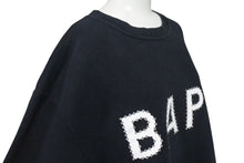 Load image into Gallery viewer, A BATHING APE アベイシングエイプ BAPE ベイプ LOGO 半袖 スウェット スワロフスキー ブラック ホワイト サイズL 美品 中古 4c073280
