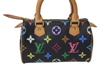 画像をギャラリービューアに読み込む, 極美品 LOUIS VUITTON ルイヴィトン ミニスピーディ ハンドバッグ M92644 モノグラムマルチカラー ブラック ゴールド金具 村上隆 中古 4c073285