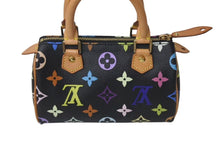画像をギャラリービューアに読み込む, 極美品 LOUIS VUITTON ルイヴィトン ミニスピーディ ハンドバッグ M92644 モノグラムマルチカラー ブラック ゴールド金具 村上隆 中古 4c073285