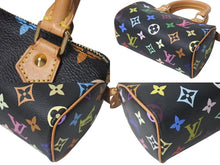 画像をギャラリービューアに読み込む, 極美品 LOUIS VUITTON ルイヴィトン ミニスピーディ ハンドバッグ M92644 モノグラムマルチカラー ブラック ゴールド金具 村上隆 中古 4c073285