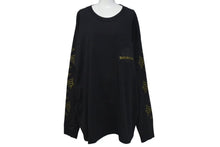 画像をギャラリービューアに読み込む, CHROME HEARTS クロムハーツ クロスプリント ロングスリーブＴシャツ ロゴ コットン ブラック ゴールド XXL 美品 中古 4c073293