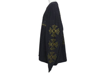 画像をギャラリービューアに読み込む, CHROME HEARTS クロムハーツ クロスプリント ロングスリーブＴシャツ ロゴ コットン ブラック ゴールド XXL 美品 中古 4c073293